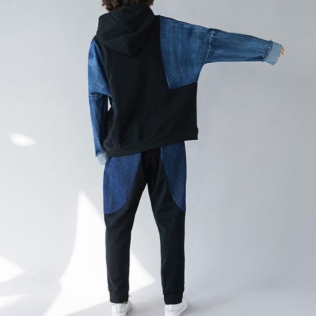 カジュアルスウェットセットアップ デニム切替 メンズライク ビッグシルエット 秋冬 レディース 代 30代 アウトドア リラックスコーデの通販はau Wowma ワウマ ｄｊ ｆｒｅａｋ 商品ロットナンバー