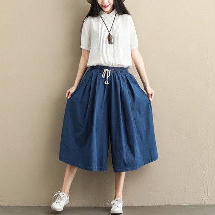 大人可愛いガウチョパンツ ワイド ウエストゴム デニム ジーンズ ベーシック 秋冬 レディース 代 30代 リラックスコーデ アウトドアの通販はau Wowma ワウマ ｄｊ ｆｒｅａｋ 商品ロットナンバー