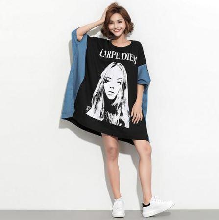 カジュアルビッグtシャツ デニム切替 ショート丈ワンピ プリント 定番 ベーシック 春夏 レディース 代 30代 通学 女子会 おでかけの通販はau Wowma ワウマ ｄｊ ｆｒｅａｋ 商品ロットナンバー