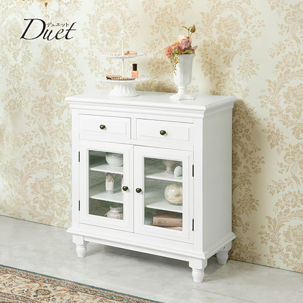 国内正規品 Duet デュエット キャビネット キャビネット 収納力抜群 シンプル クラシカル エレガント 白 可愛い シャビー ガーリー 女の子 姫 新生 アウトレット送料無料 Plombiers Montpellier Com