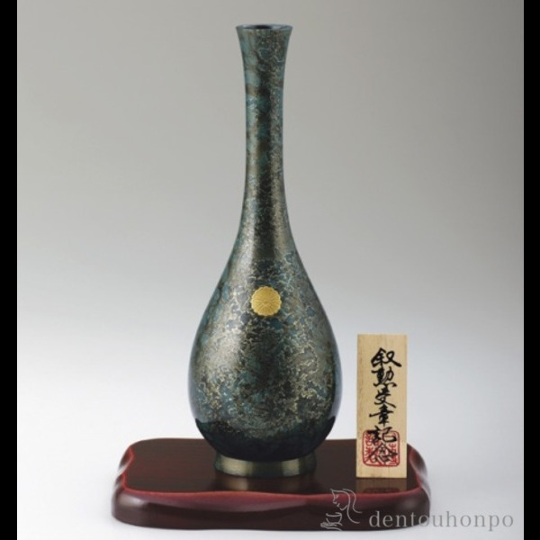 日本製 送料無料 鶴首 9号 木札名入れ可 花瓶 フラワーベース 花器 仏間 おすすめ 高岡銅器 周年 創立 上場 竣工 開店 事務所移転 最高の Cerqualandi It