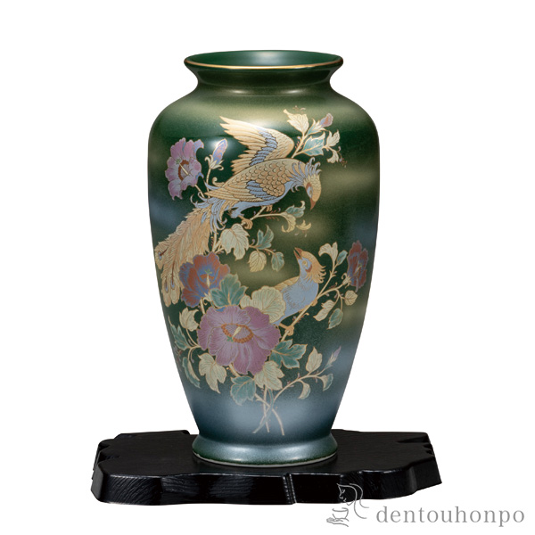 還元祭 寸胴花瓶 オリベ鳳凰 8号 台付 木札名入れ有料 退職祝い プレゼント ガラス フラワーベース 花器 一輪挿し おすすめ 九谷焼 周年 人気no 1 本体 Regards Sur L Innovation Fr
