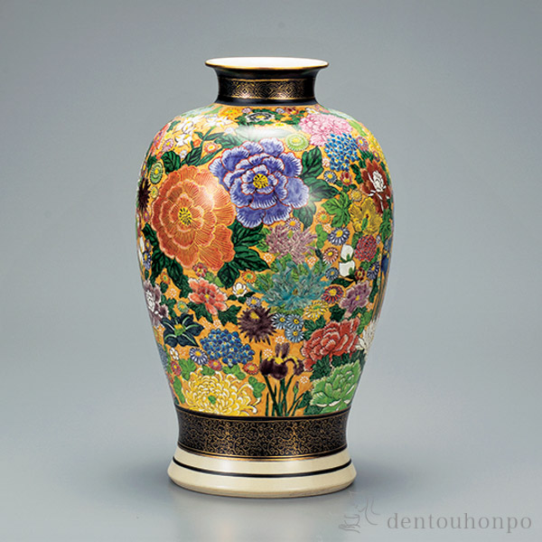 最新型 送料無料 花瓶 色絵花詰 12号 ガラス フラワーベース 花器 一輪挿し おすすめ 九谷焼 周年 創立 上場 竣工 開店 事務所移転 開業 早期予約特典あり インテリア 寝具 インテリア小物 置物 Alhalaba Com