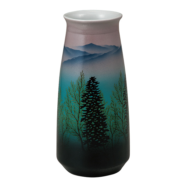 柔らかい 九谷焼 花瓶 木立連山 8号 木札名入れ可 父の日 ギフト 早割り 初任給 プレゼント 祖父母 花器 フラワーベース インテリア 公式限定新作 送料無料 Megachambi Com
