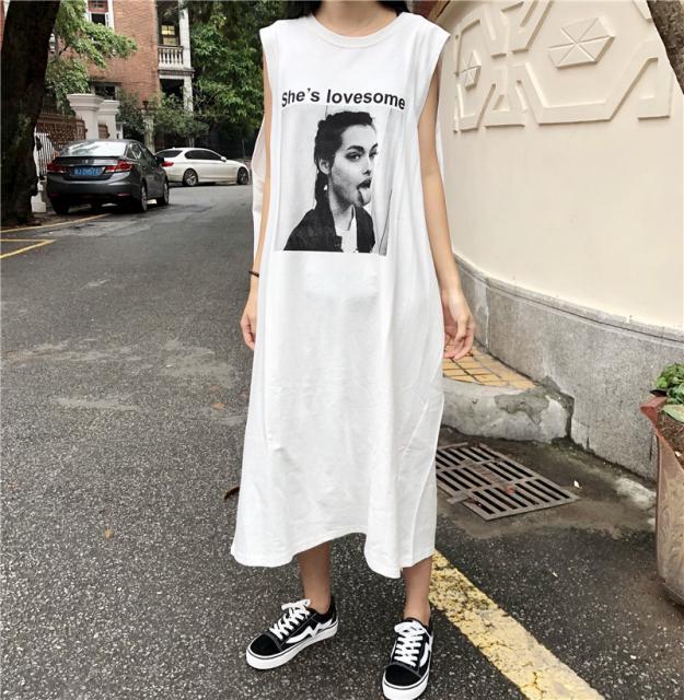 即納あり フォト プリント Tシャツ ロング ワンピース レディース Aライン マタニティ 韓国 ノースリーブ マキシ 白の通販はau Pay マーケット Love Ride おしゃれセレクトショップ 商品ロットナンバー