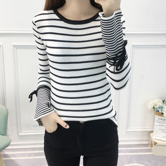 切替え ボーダー ロングtシャツ ニット トップス プルオーバー レディース 大きいサイズ 長袖 フレア袖 韓国 シンプル 黒 白の通販はau Pay マーケット Love Ride おしゃれセレクトショップ 商品ロットナンバー