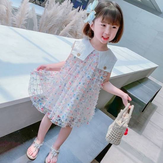 子供服 女の子 ワンピース かわいい キッズ服 スクエアカラー ノースリーブ ドット柄 水玉 リボン チュールレース ワンピース ワンピ 春 の通販はau Pay マーケット Leaflower 商品ロットナンバー