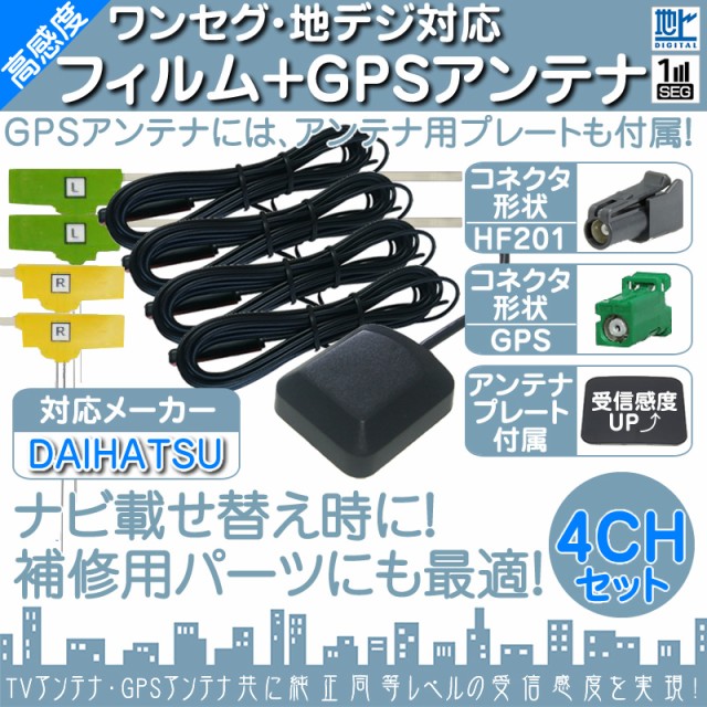 人気の Nszp W64d Nmzp W64d 他対応 地デジ フルセグ フィルムアンテナ Hf1 4本 Gpsアンテナ セット カー 魅了 Www Gicf Church