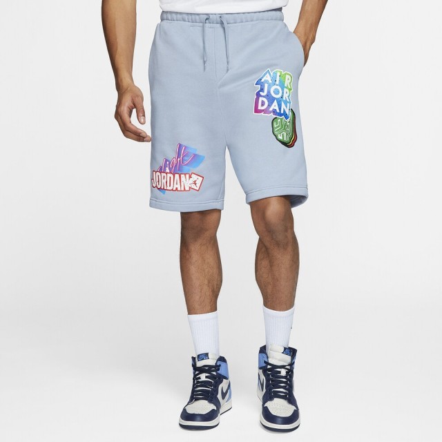 jordan sticker fleece shorts