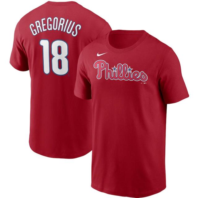 人気ブランド ナイキ メンズ Didi Gregorius Philadelphia Phillies Nike Name Number T Shirt Tシャツ 半袖 Red Cdsdp Org