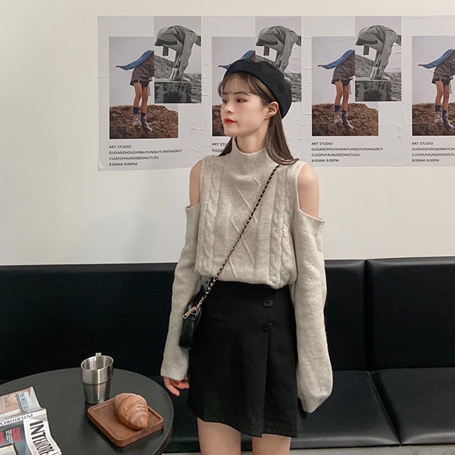 韓国 ファッション レディース トップス セクシー カジュアル ニット トップス 韓国 ファッション レディース 春 肩出しニット 肩出しトの通販はau Wowma ワウマ ふくふくの木 商品ロットナンバー