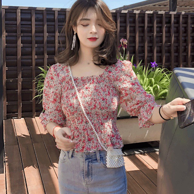 韓国 ファッション レディース レディース トップス レディース トップス 夏 夏服 レディース トップス 花柄 トップス プリーツ 可愛い の通販はau Pay マーケット ふくふくの木 商品ロットナンバー