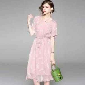 上質で快適 ドレス ワンピース ひざ下丈 半袖 ピンク ブルー 30代 上品 エレガント きれいめ 春夏 結婚式 お呼ばれ 91 海外輸入 Olsonesq Com