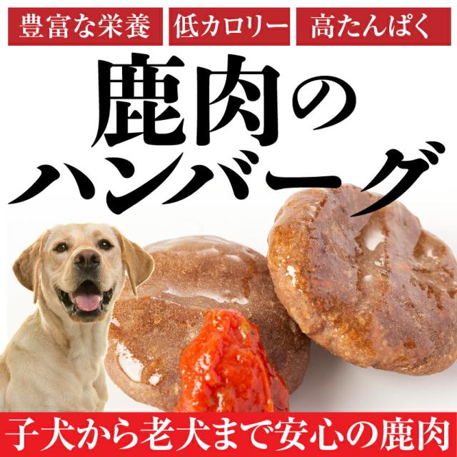犬 手作りご飯 犬用 鹿肉 ハンバーグ 2個入 無添加 国産 冷凍