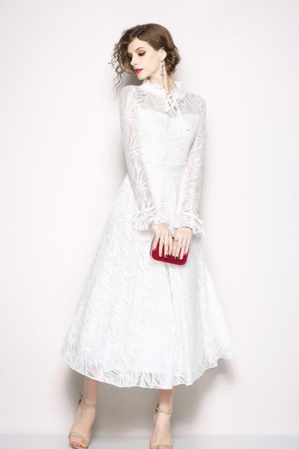 人気 白レース ワンピース 結婚式 パーティードレス 袖あり 大きいサイズ ロング 代 30代 40代 二次会 親族 演奏会 フォーマル キャバ の通販はau Pay マーケット Onlythebest 商品ロットナンバー