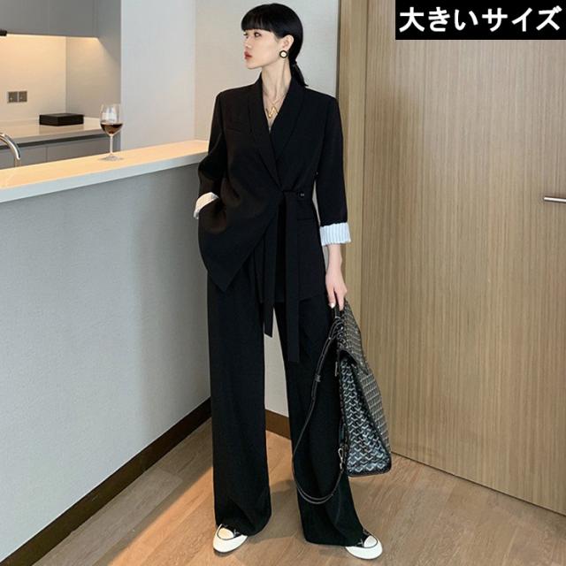 激安単価で 大きいサイズ レディース セットアップスーツ ワイドパンツ テーラードジャケット 黒 Ll 3l 4l 5l 6l ブラック ネコポス 1231 全国組立設置無料 Centrodeladultomayor Com Uy