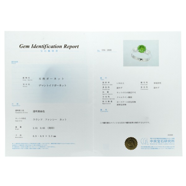 正規品好評 ノンブランド 中古 396644の通販はau PAY マーケット - 一風騎士|商品ロットナンバー:504178837 デマントイド ガーネット リング PT900×ガーネット×ダイヤモンド 10号 在庫最新作