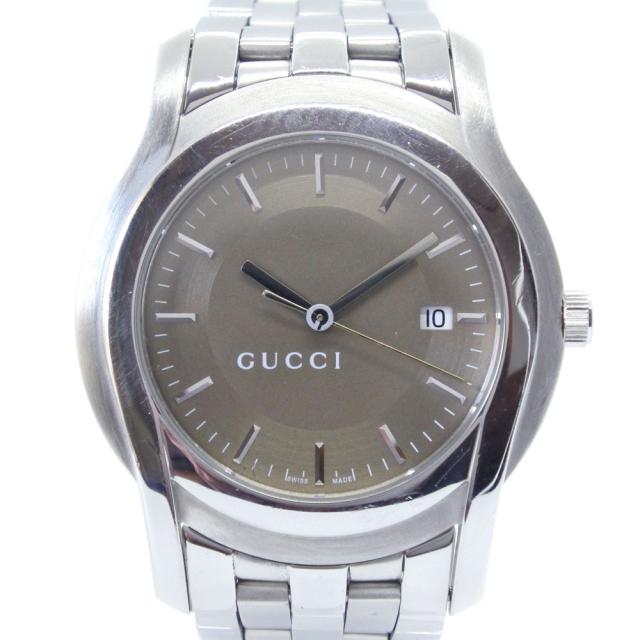 豪華ラッピング無料 5500xl グッチ Gucci Ss ランクb 中古 メンズ 腕時計 シルバー文字盤 クオーツ 腕時計メンズ Revuemusicaleoicrm Org