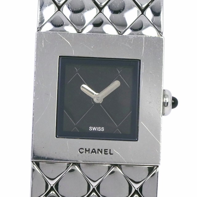新品即決 Chanel シャネル マトラッセ H0009 Ss クオーツ 黒文字盤 腕時計 レディース ランクb Dishub Sumedangkab Go Id