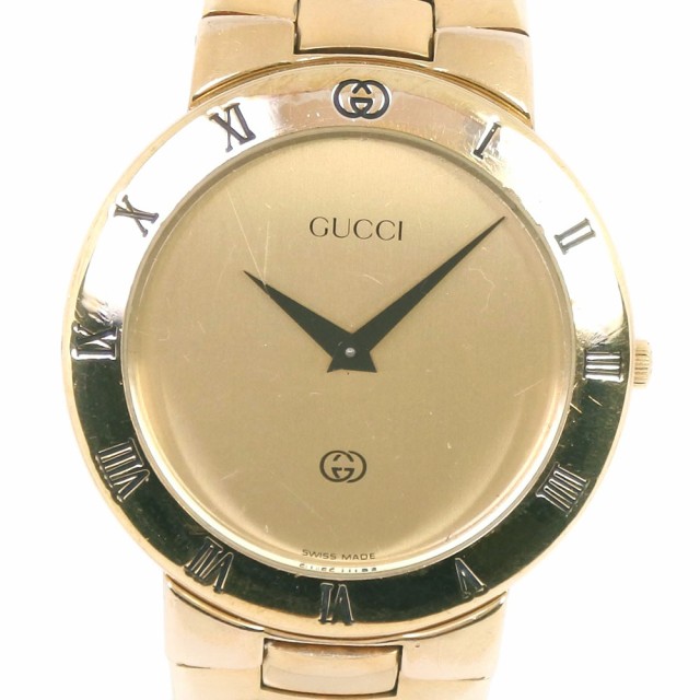 数量限定価格 Gucci グッチ 3300m Gp マーケット ゴールド 3300m クオーツ ゴールド文字盤 腕時計 メンズ Pay ランクb デリシャスジャパン Creationweddings Co Uk