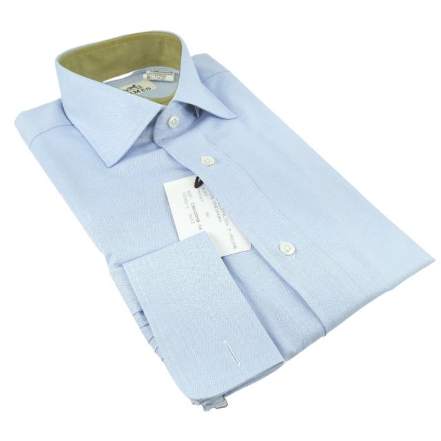 美品 Yシャツ エルメス Hermes 2360hb ランクs 中古 メンズ 長袖シャツ ブルー シルク 06 その他トップス Revuemusicaleoicrm Org
