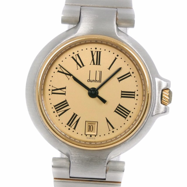 Dunhill ダンヒル ミレニアム SS シルバー クオーツ ゴールド文字盤 腕時計 レディース