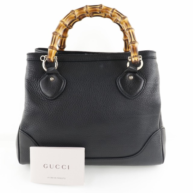 美品】GUCCI ダイアナ バンブー ハンドバック ブラック+secpp.com.br