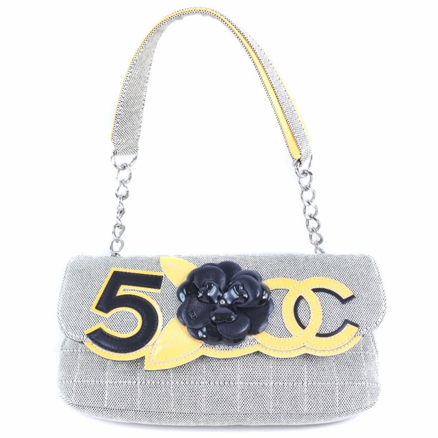 CHANEL シャネル No.5/カメリア チョコバー 06P A31571/Y04064 キャンバス ショルダーバッグ