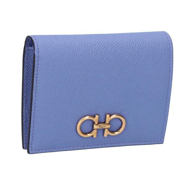 フェラガモ FERRAGAMO 折財布 GANCINI 22D780 ブルー系(755266