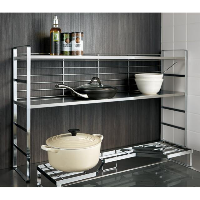 最終値下げ キッチン 家電 キッチン収納 水切り シンク下 コンロまわり収納 幅90cm ステンレス頑丈コンロ奥シェルフ H 激安ブランド David Olkarny Com