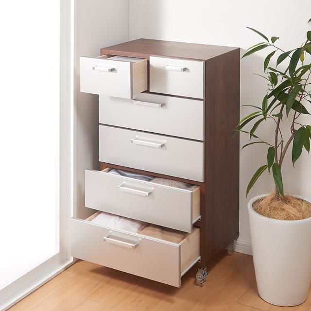 本店は 家具 収納 トイレ収納 洗面所収納 キャスター付きモダンクローゼットチェスト 5段 幅60cm 高い品質 David Olkarny Com