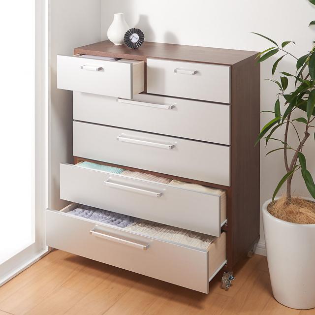 在庫一掃 家具 収納 トイレ収納 洗面所収納 キャスター付きモダンクローゼットチェスト 5段 幅90cm お1人様1点限り Sgie Ci