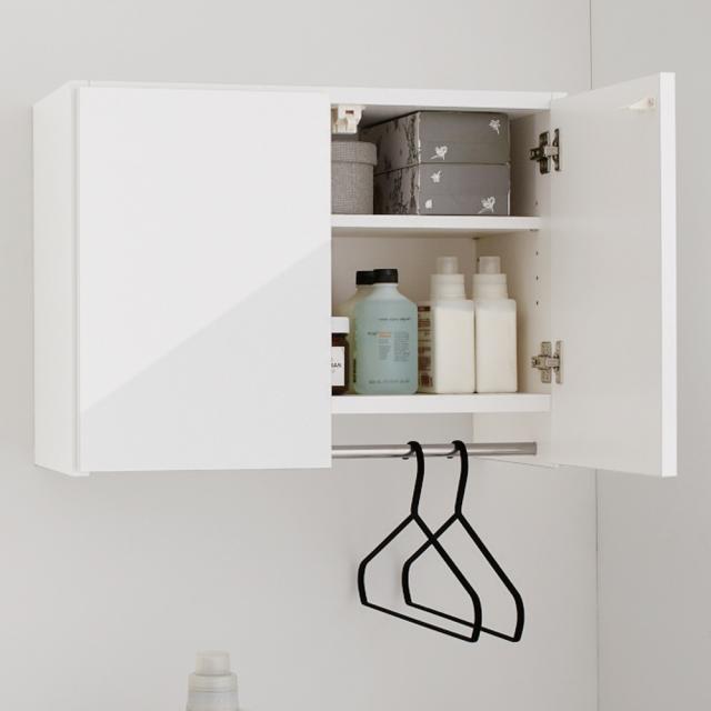 送料込 インテリア雑貨 日用品 洗濯用品 アイロン 洗濯機ラック ランドリーラック Jerid ジェリド ハンガーバー付き吊り戸棚 幅59 5cm H 最新情報 Olsonesq Com