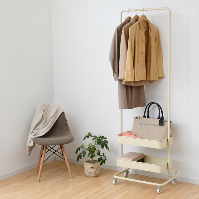 超目玉 期間限定 家具 収納 子供部屋 ベビー用品 ランドセルラック トローリーワゴンシリーズ ハンガーダブルバスケット ファイナルバーゲン Elskaveda Com