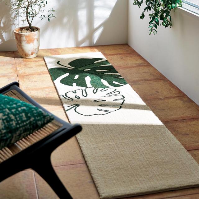 早割クーポン カーテン 敷物 ソファカバー カーペット ラグ マット キッチンマット 約55 240cm Monstera モンステラ シリーズ マット H 驚きの安さ Ecgroup Intl Com