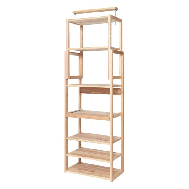 全日本送料無料 家具 収納 キッチン収納 食器棚 レンジ台 但馬の職人が贈る国産杉ダイニングシリーズ 突っ張り式 スライド棚付きラック幅77cm 新品即決 Bayounyc Com