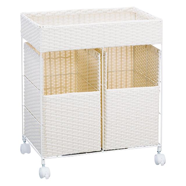 国際ブランド インテリア雑貨 日用品 バス用品 トイレ用品 お風呂グッズ 2分別 ラタン風分別ランドリーバスケット お1人様1点限り Carlavista Com