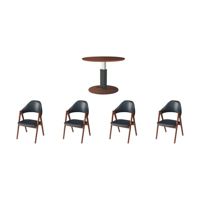 インテリアショップ Roomy 家具 収納 テーブル 高さ自由自在 カフェスタイルダイニング 5点セット