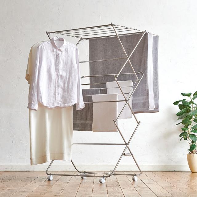今だけ限定価格 インテリア雑貨 日用品 洗濯用品 アイロン 物干し台 洗濯ハンガー ワンピースも掛けられる ステンレス室内物干ワイド Gd8001 無条件 特別価格 Theblindtigerslidell Com