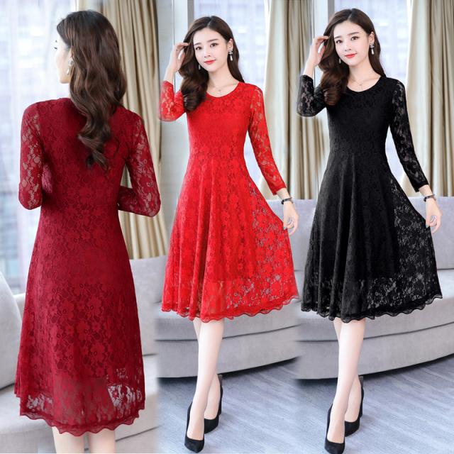 手数料安い レースの膝丈ワンピース お呼ばれやデートにピッタリ 秋冬おすすめ 人気特価激安 Olsonesq Com