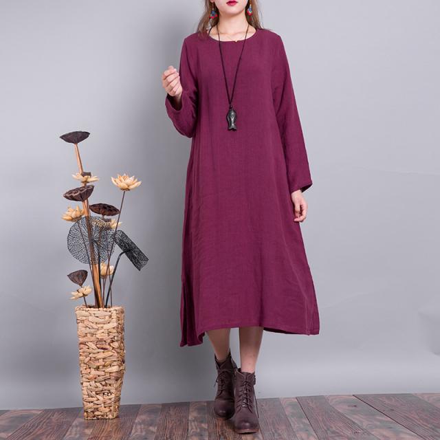 最安 シックで大人なロングワンピース パープルがレトロ可愛い 代引不可 Olsonesq Com