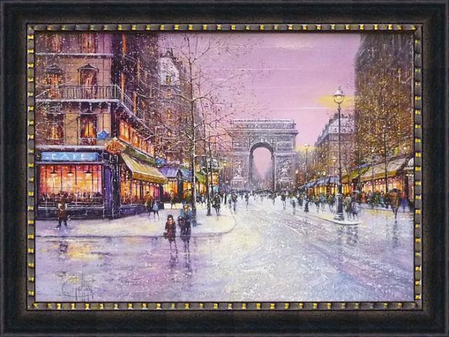 限定価格セール 取寄品 送料無料 ギィ デサップ 風景画 額付きポスター 冬の凱旋門 インテリア雑貨 ポイント10倍 Olsonesq Com