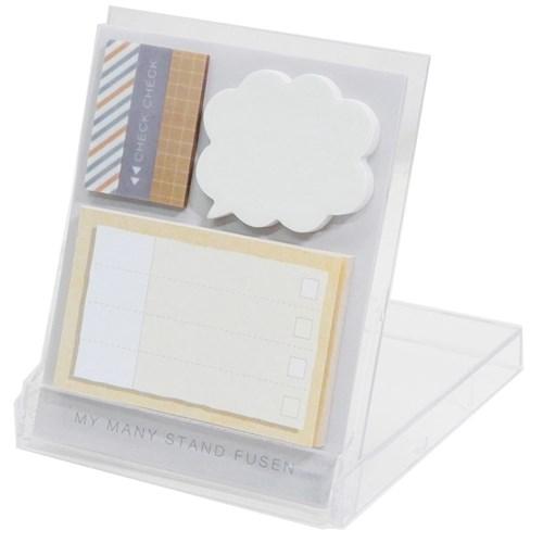 マイメニースタンド 付箋 プラケース入り ふせんセット Gray 事務用品