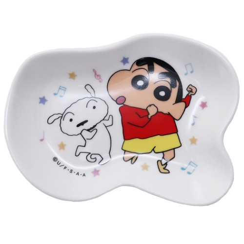 クレヨンしんちゃん 小皿 磁器製 豆皿 しんのすけとシロ 醤油皿 アニメキャラクター グッズ