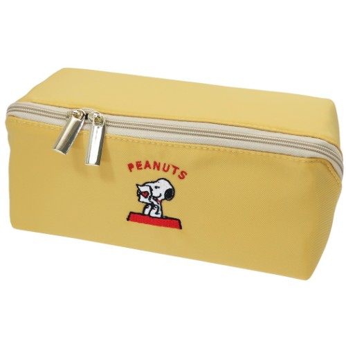 スヌーピー コスメポーチ 新作 人気 Pacapo スクエアポーチ M グッズ キャラクター ピーナッツ イエロー