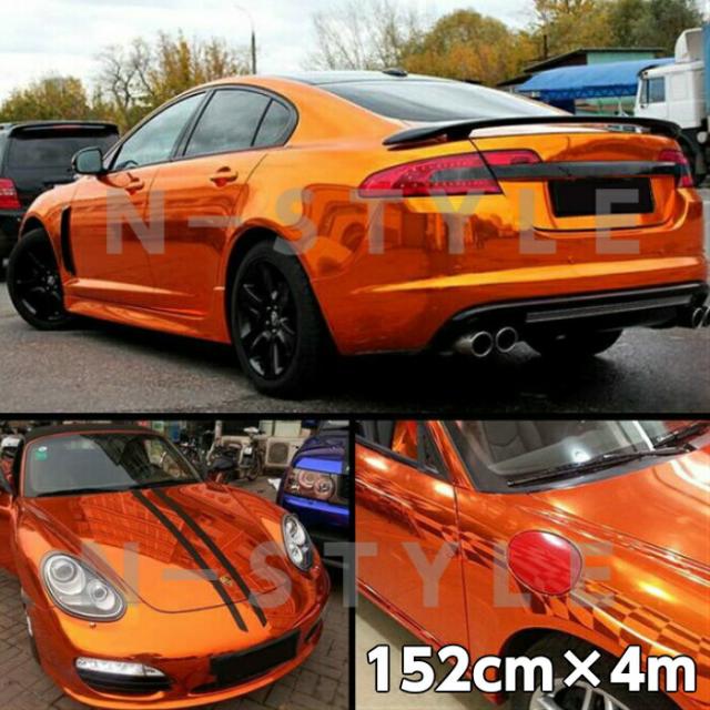 当店一番人気 カーラッピングシート152ｃｍ 4m Pay 高品質鏡面メッキオレンジ マーケット ラッピングフィルム 耐熱耐水曲面対応裏溝付 ピットスポーツ Ef64c0fb Andersonareaymca Org
