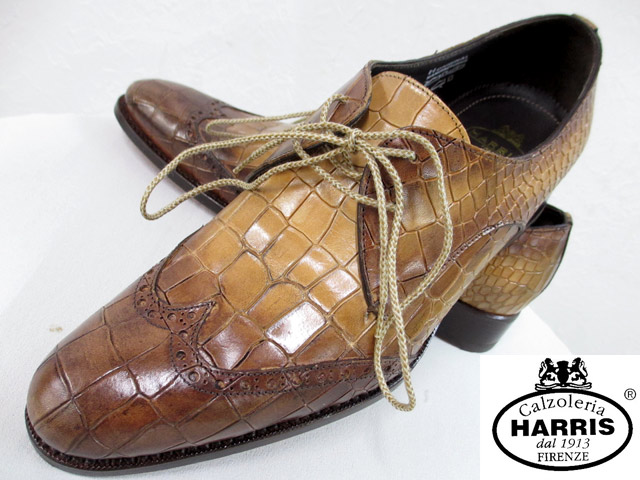 超爆安 ハリスharris新品イタリア製クロコダイル型押しレザー皮革シューズ26cm茶ブラウン赤レザーソールブタンソール赤紐替え紐付(qz10610)-靴・シューズ 超爆安 ハリスharris新品イタリア製クロコダイル型押しレザー皮革シューズ26cm茶ブラウン赤レザーソールブタンソール赤紐替え紐付(qz10610)-靴・シューズ