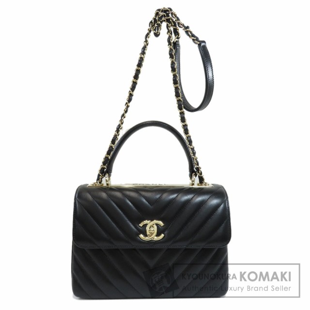 シャネル CHANEL Vステッチ 2WAY シルバー金具 ハンドバッグ レザー レディース 中古