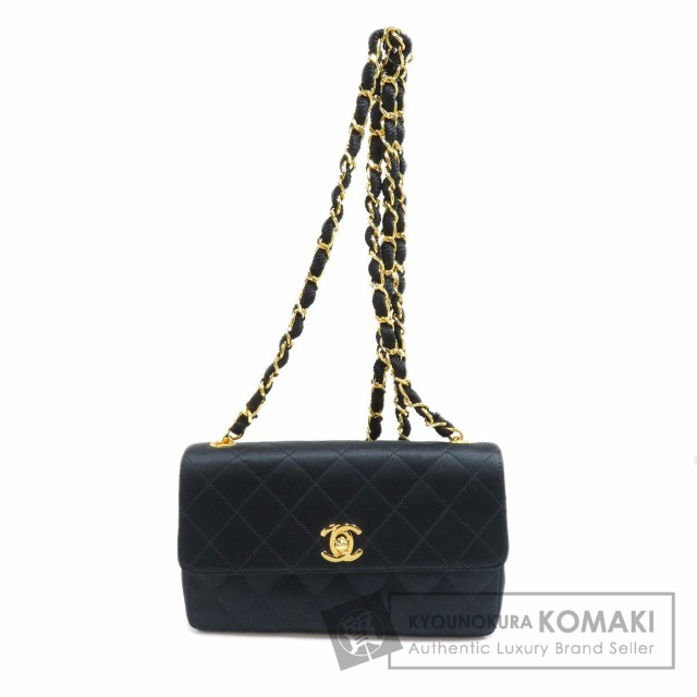 シャネル CHANEL チェーンショルダー ゴールド金具 ショルダーバッグ サテン レディース 中古