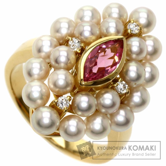 ミキモト MIKIMOTO ピンクトルマリン パール 真珠 ダイヤモンド リング・指輪 中古